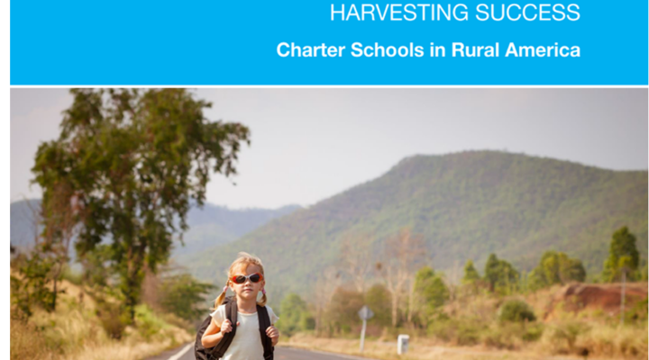A little girl wearing red sunglasses walks down a road with her backpack on