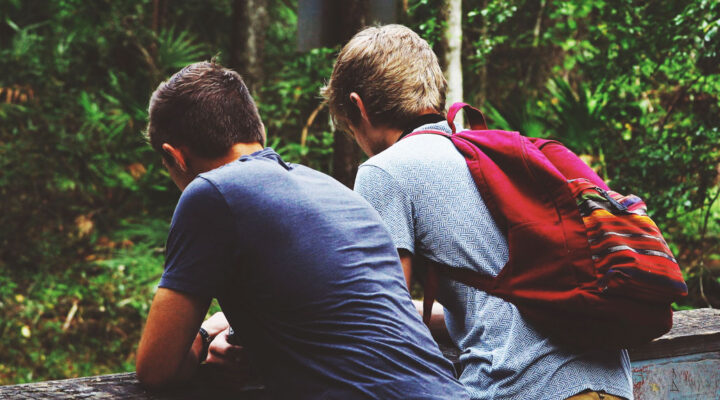 Two students talk