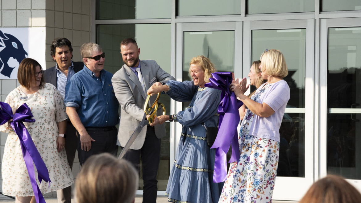 Michelle Ball and Brian Bingham cut the ribbon at Alturas Preparatory Academy