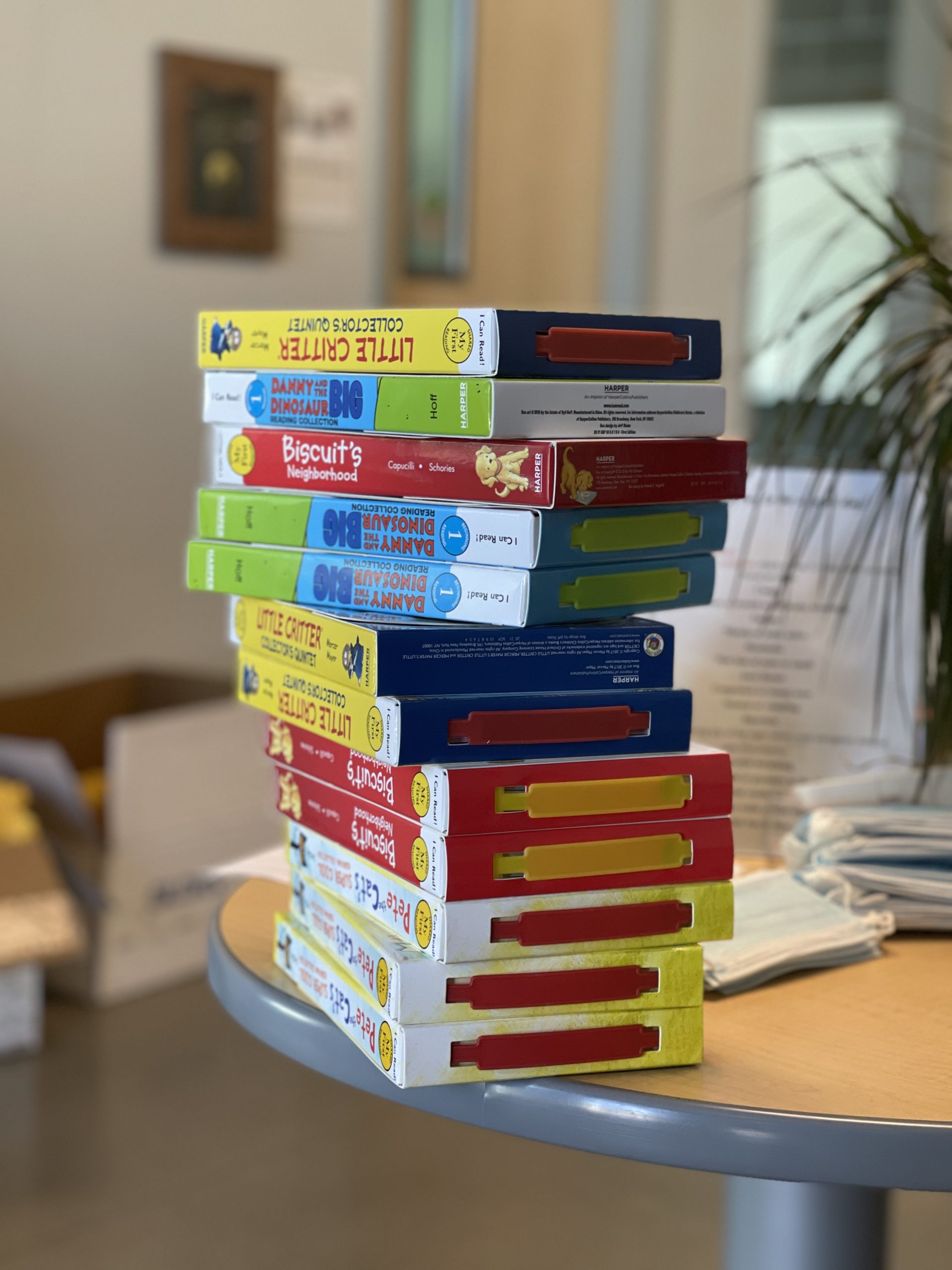 Children books stacked