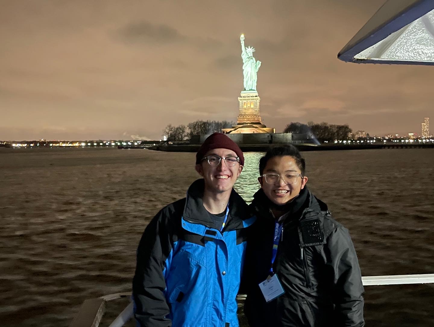 IACS Students in front of the Statue of Liberty