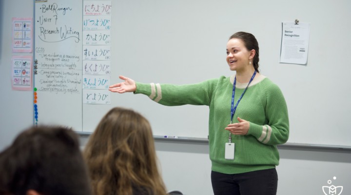 Melissa Stevens teaches her English class